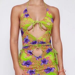 I AM GIA green floral dress